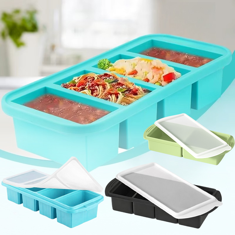 Meal Prep Freezer - Large Silicone Ice Cube Mold with