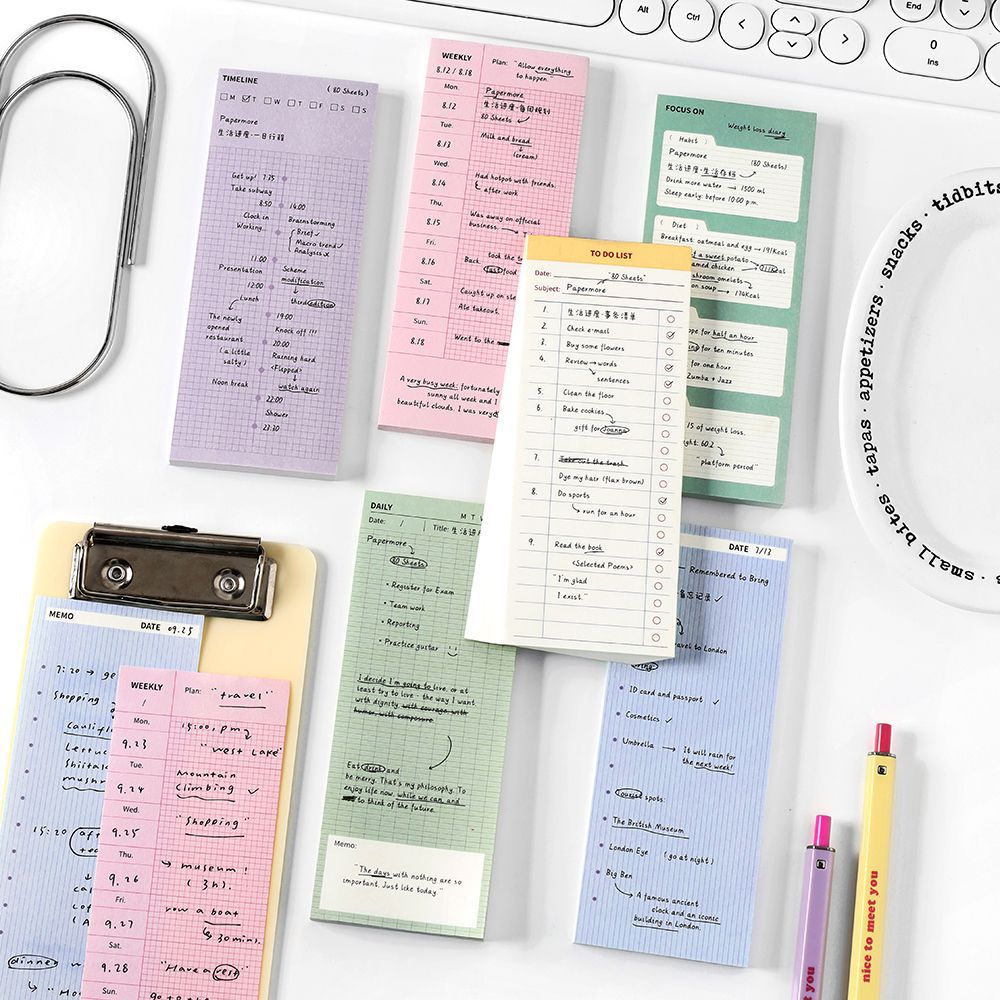 Meal Plan Notepad - 80sheets Sticky Notes, Life Progress Student