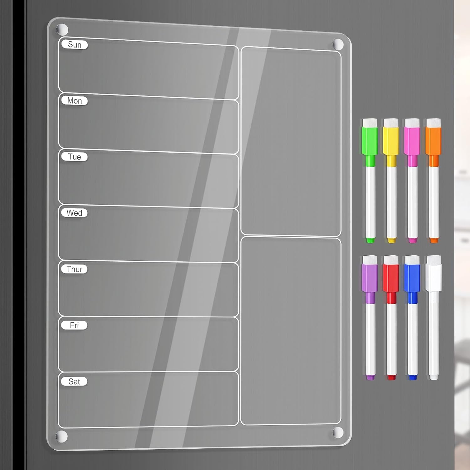 Meal Plan Notepad - Clear Acrylic Magnetic Fridge Weekly Meal