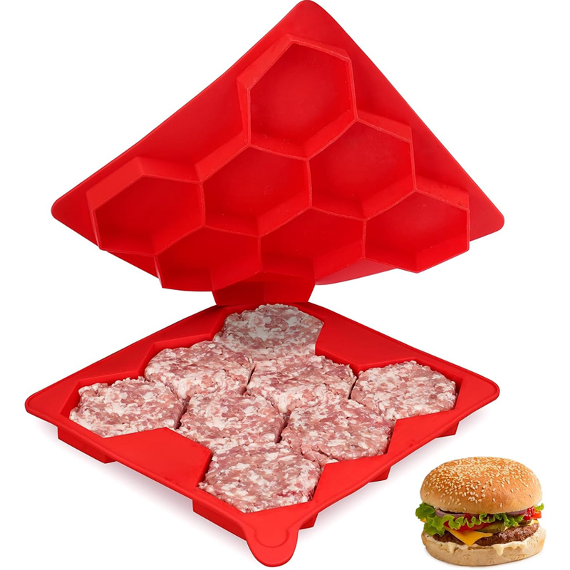 Meal Prep Freezer - 8 Hole Silicone Hamburger Press Mold