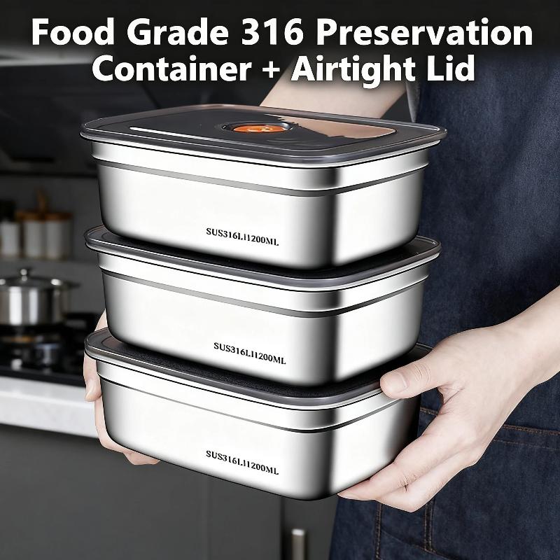 Meal Prep Freezer - (BF06)Stainless Steel Camping Lunch Box Sealed