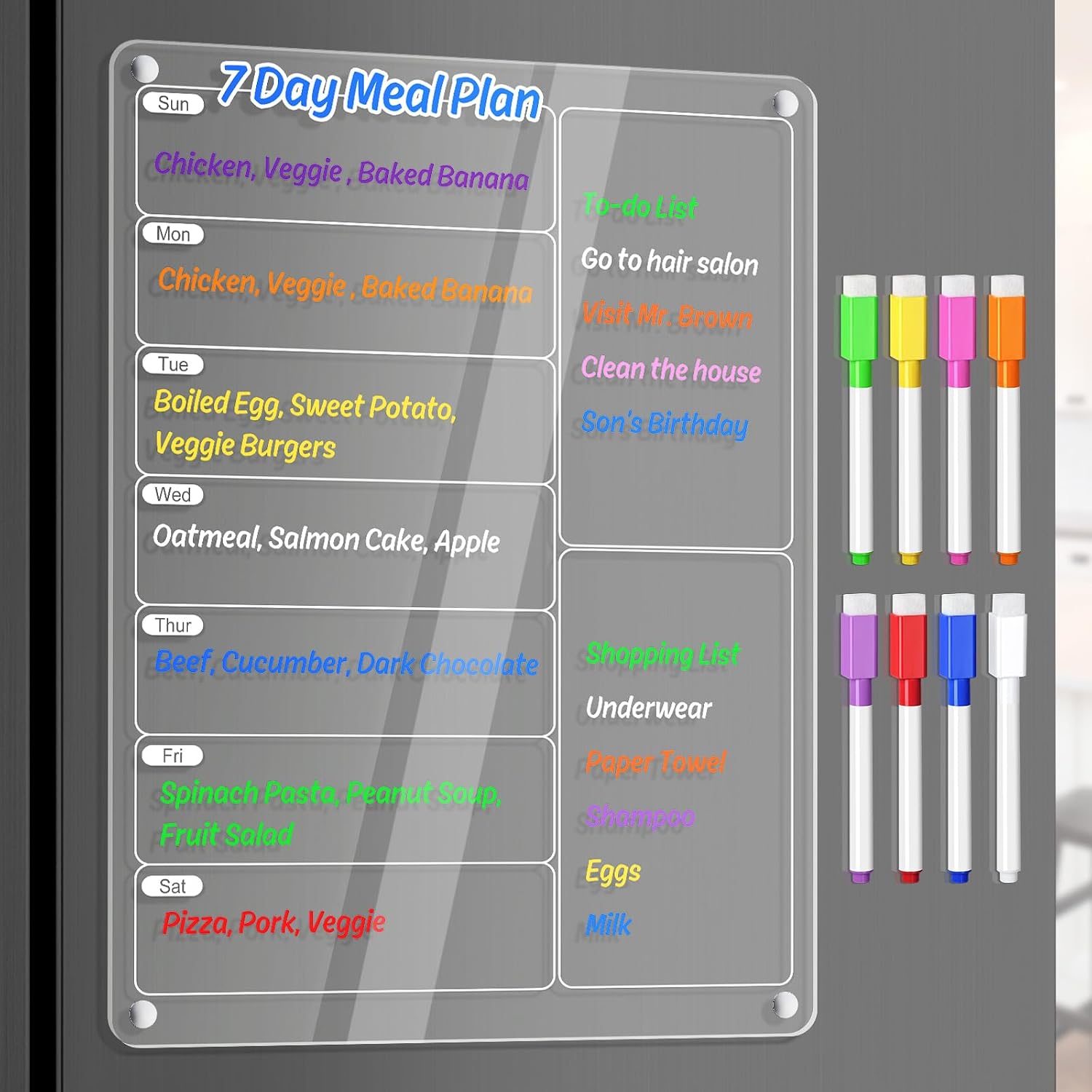 Clear Acrylic Magnetic Fridge  - огляд і ціна Meal Plan Notepad