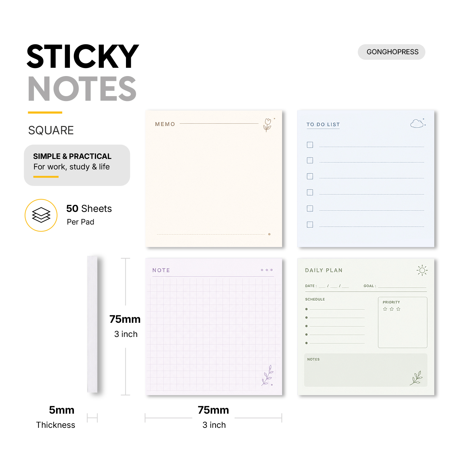 4 Pcs 200 Sheets Total Minimal - огляд і ціна Meal Plan Notepad