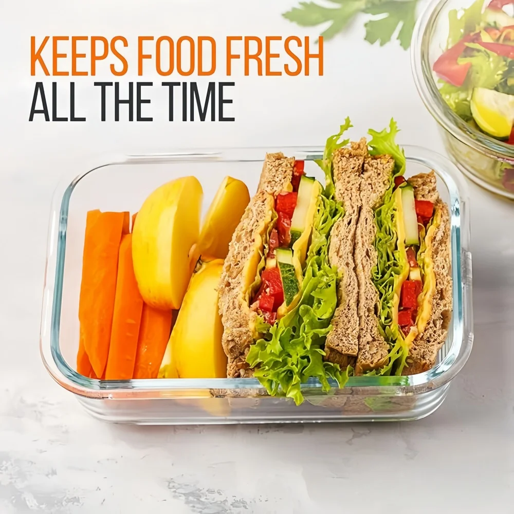 BPA-Free Glass Lunch Box Recta - огляд і ціна Meal Prep Rezepte