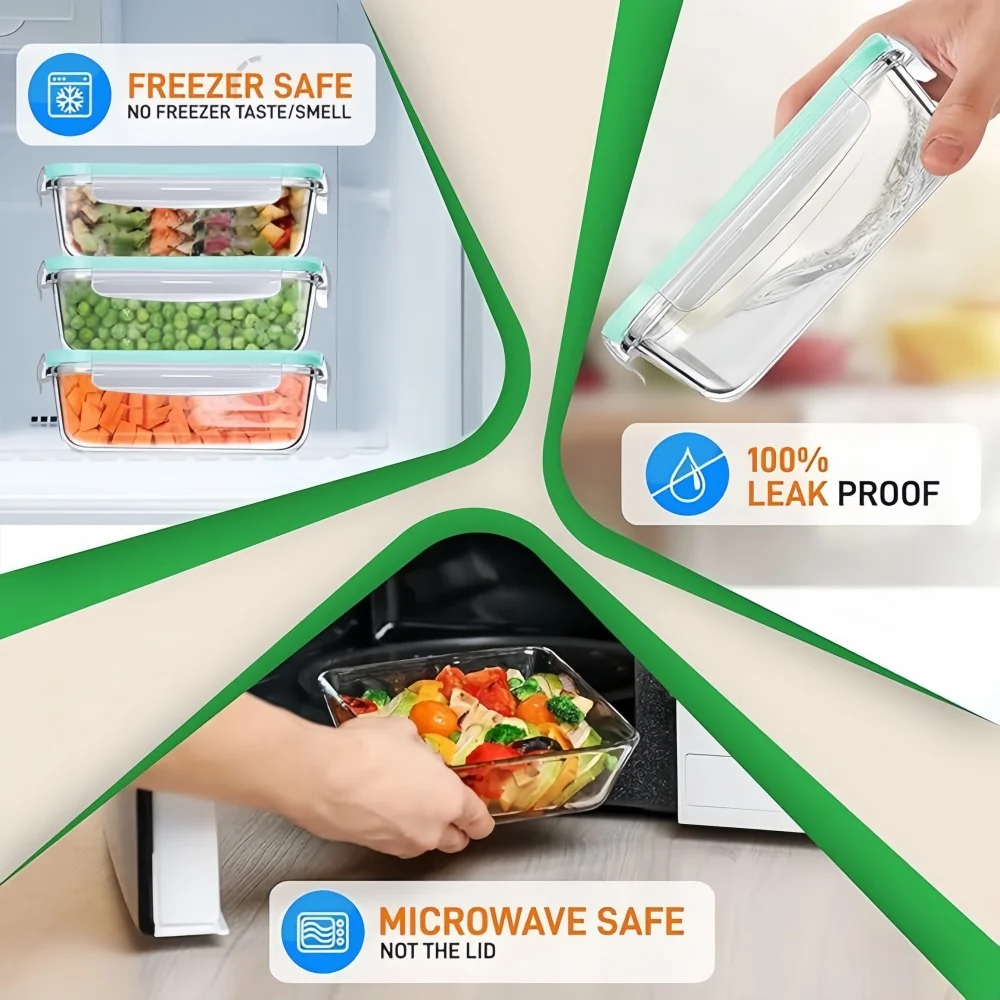 BPA-Free Glass Lunch Box Recta - огляд і ціна Meal Prep Rezepte