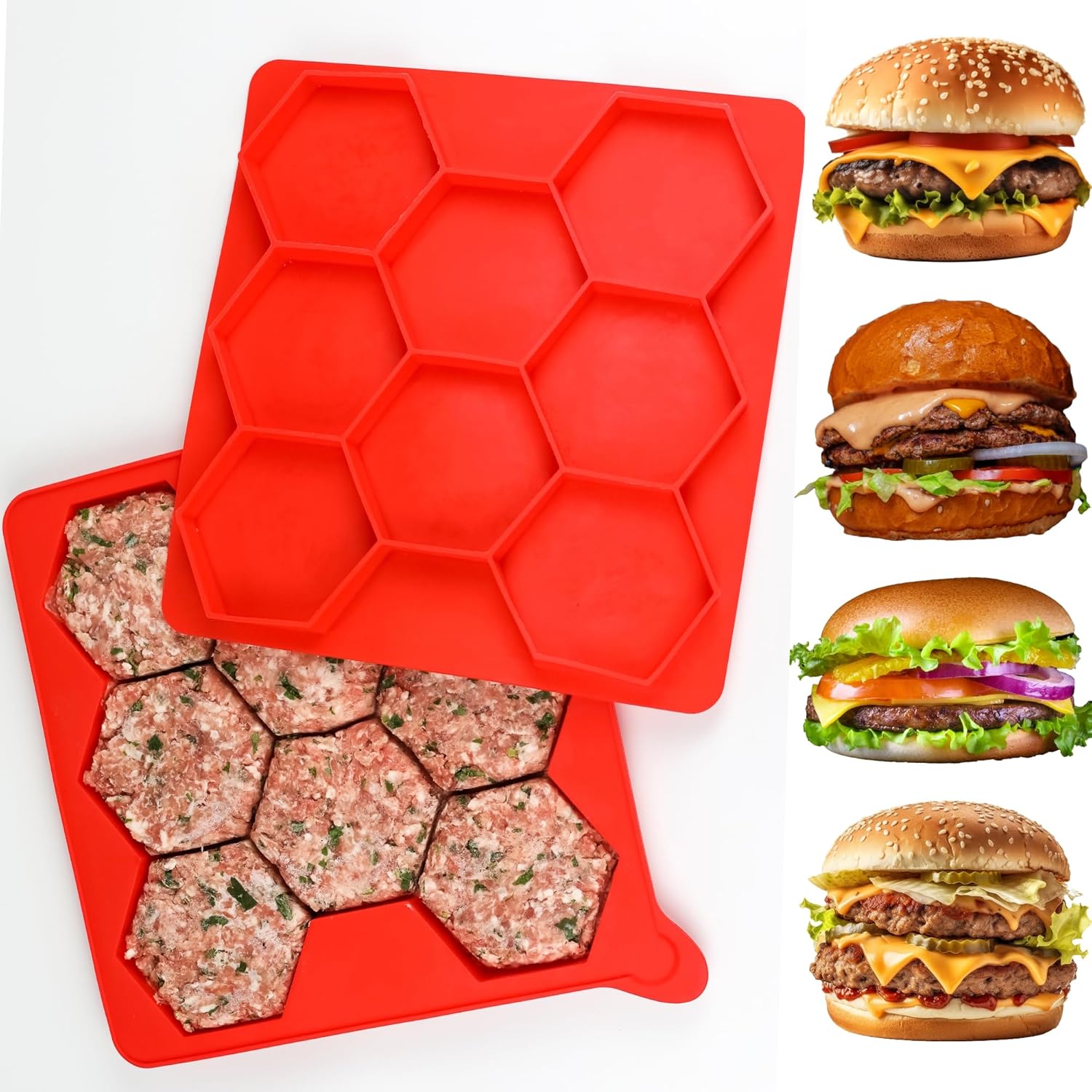 8 Hole Silicone Hamburger Pres - огляд і ціна Meal Prep Freezer