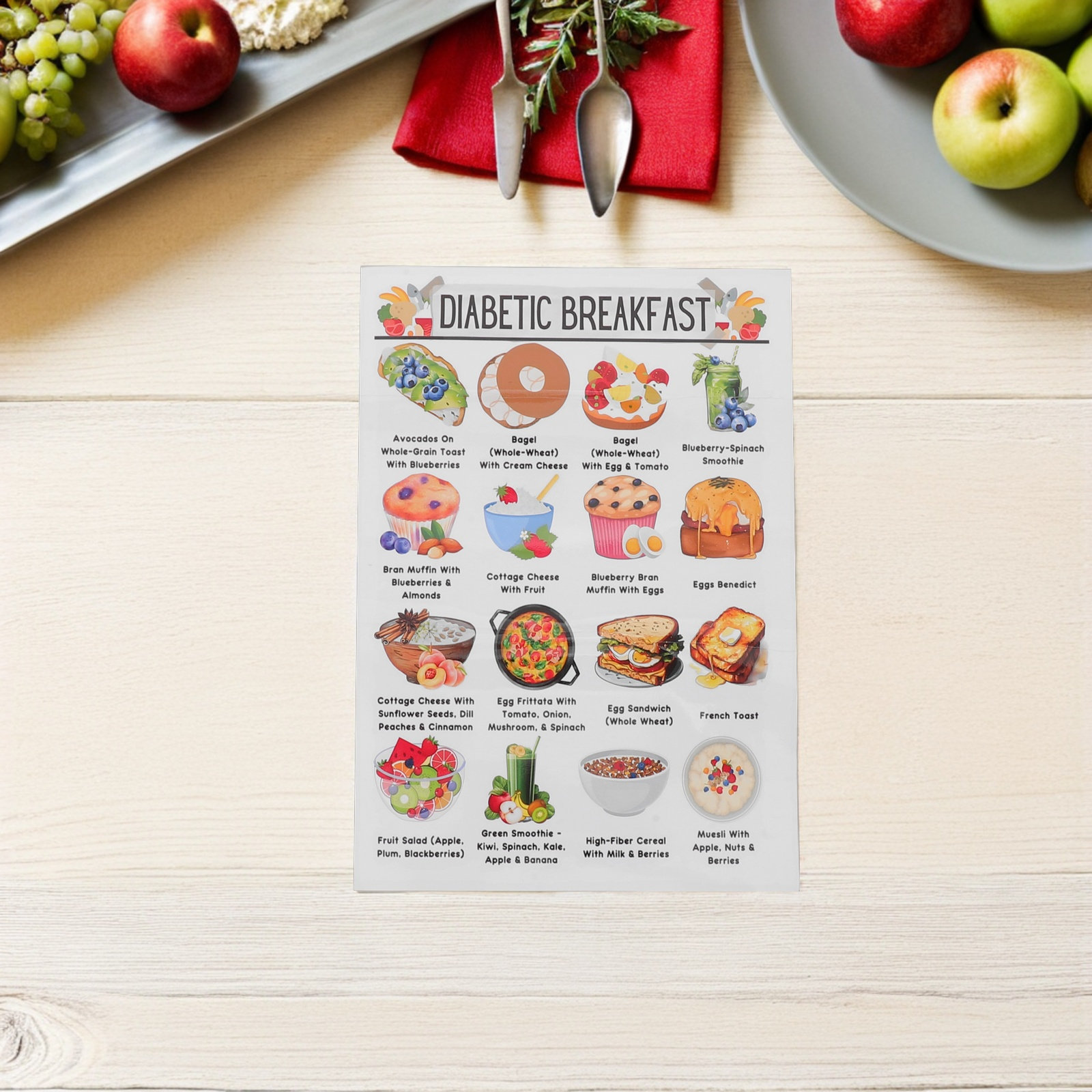 3Pcs Diabetic Grocery Chart Pr - огляд і ціна Meal Prep Diet