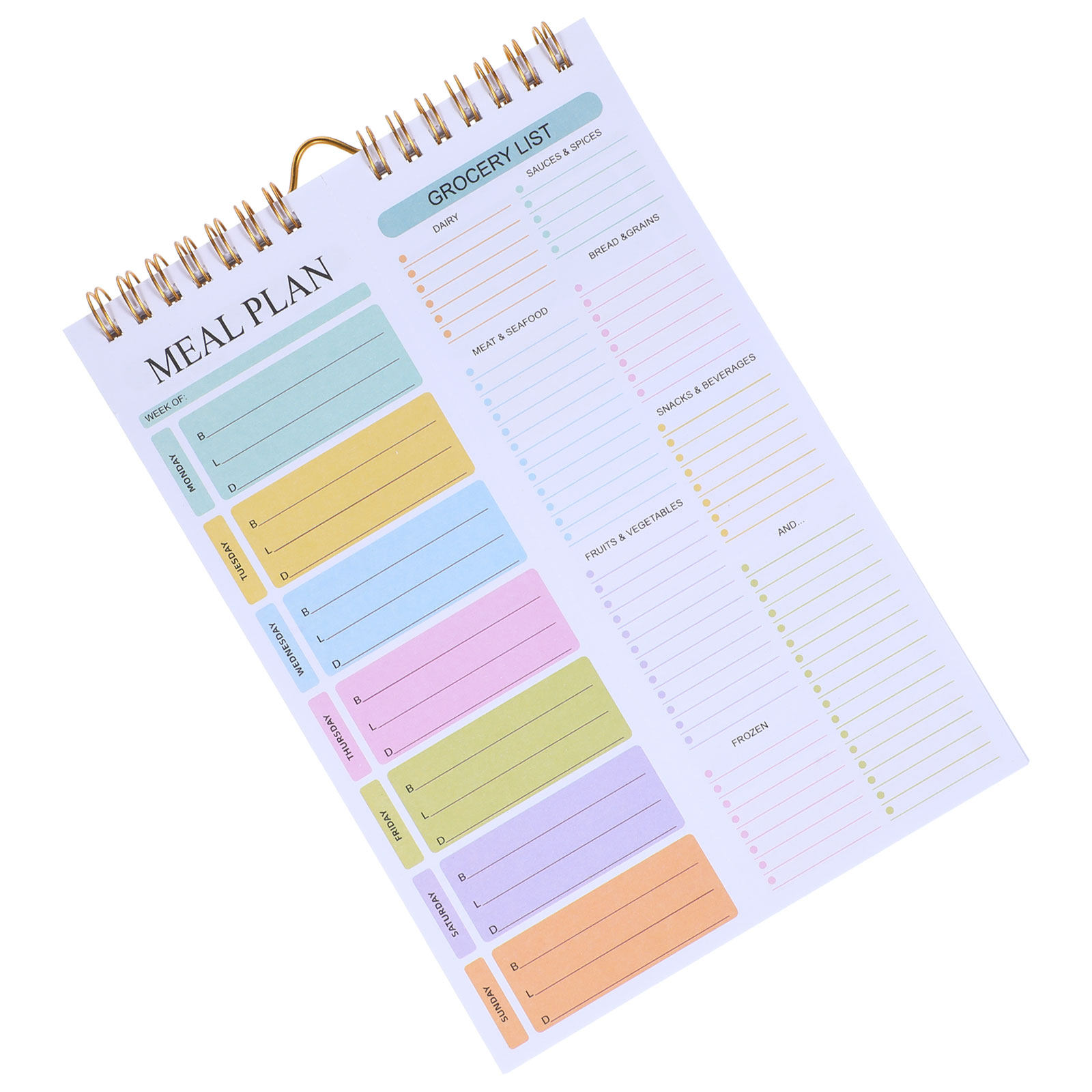 A5 Pastel Spiral Undated Weekl - огляд і ціна Meal Plan Notepad