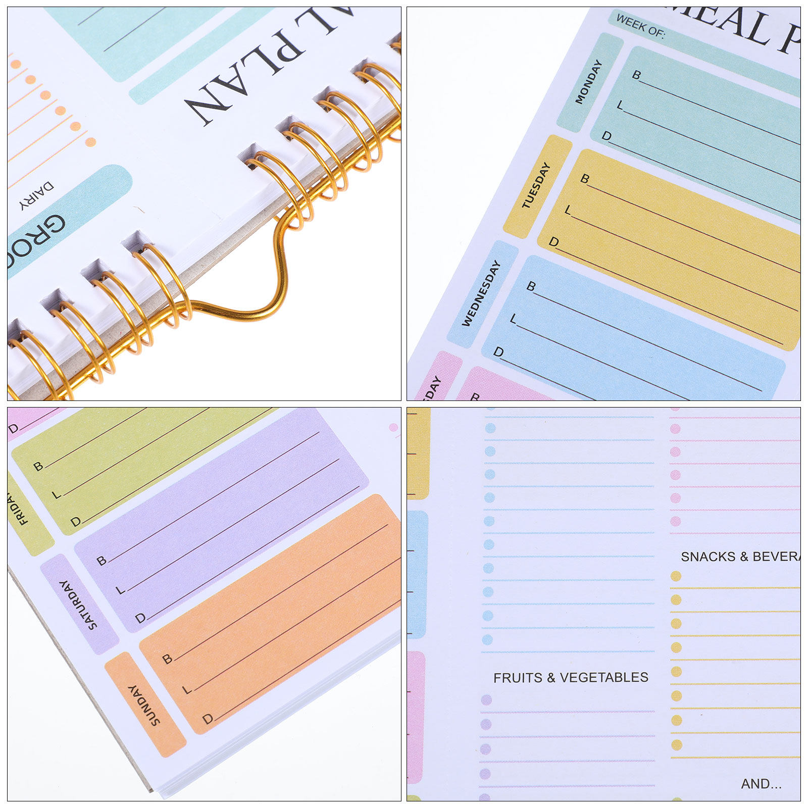 A5 Pastel Spiral Undated Weekl - огляд і ціна Meal Plan Notepad