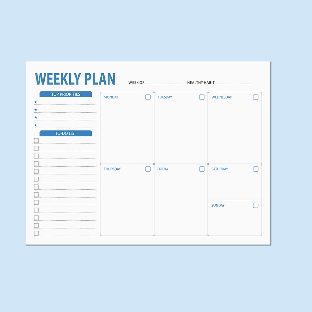Wide To Do Planner Weekly Plan - огляд і ціна Meal Plan Notepad