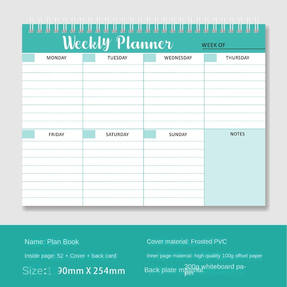 Wide To Do Planner Weekly Plan - огляд і ціна Meal Plan Notepad