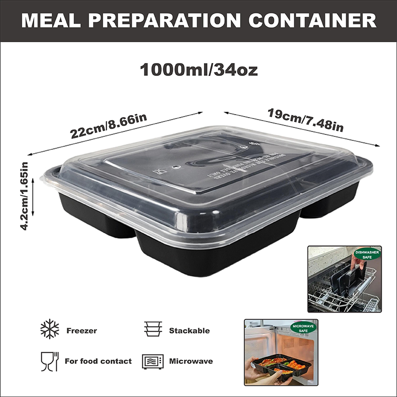 3-Compartment 34 Oz/1000 Ml, 1 - огляд і ціна Meal Prep Freezer